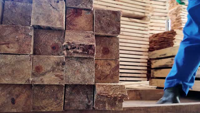 Stacked Sawn Timber Blocks