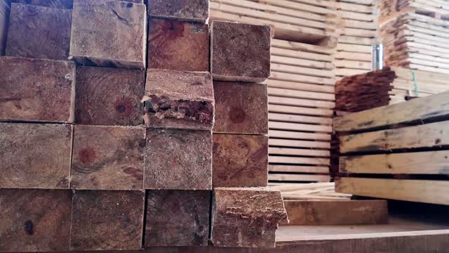 Cut Timber Block Stack