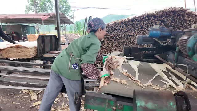 Pushing Log Through Machine