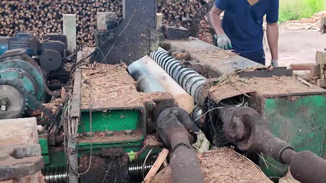 Debarking Machine In Action