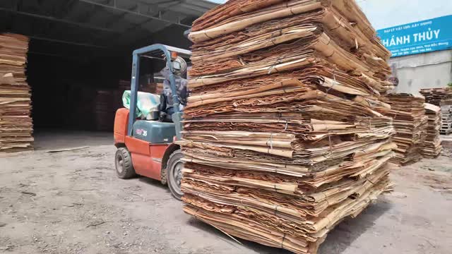 Forklift Carrying Veneer Stack