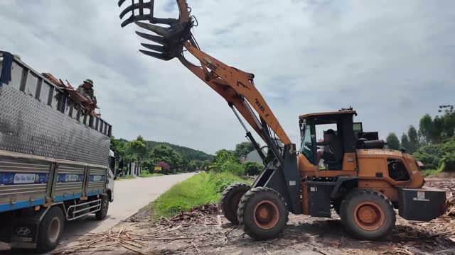 Wheel Loader By Roadside