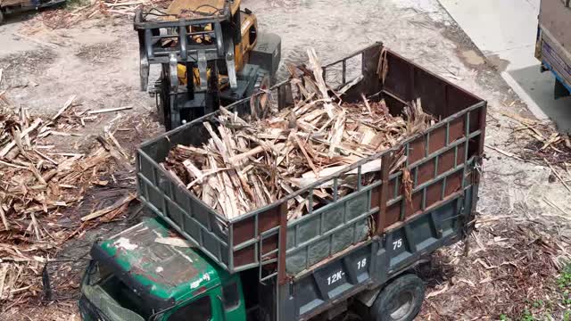 Loader Filling Truck Overhead