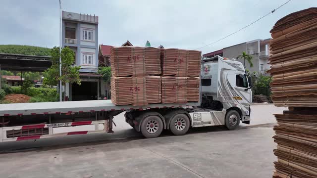 Loaded Timber Truck Roadside