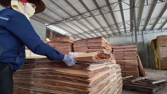 Veneer Stacks Under Roof