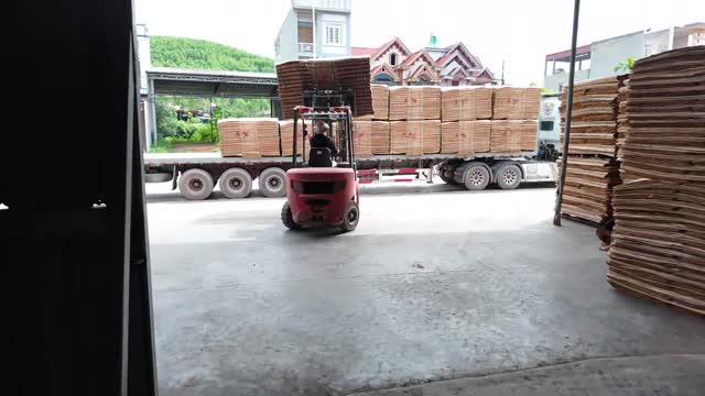 Forklift Loading Truck Doorway