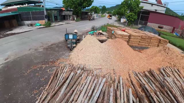 Aerial View Of Sawmill Yard