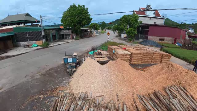 Roadside Timber Yard From Above