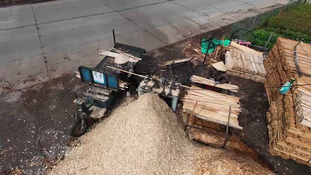 Top-Down View Of Timber Yard