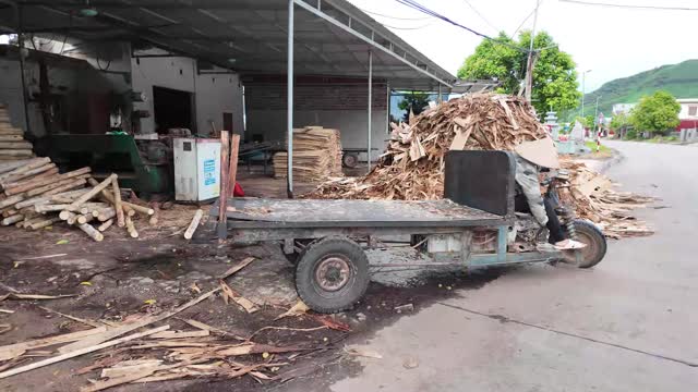 Cargo Tricycle At Sawmill Yard