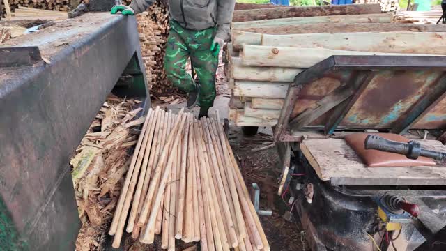 Sorting Rounded Wooden Dowels