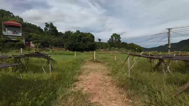 Empty Field With Drying Frames