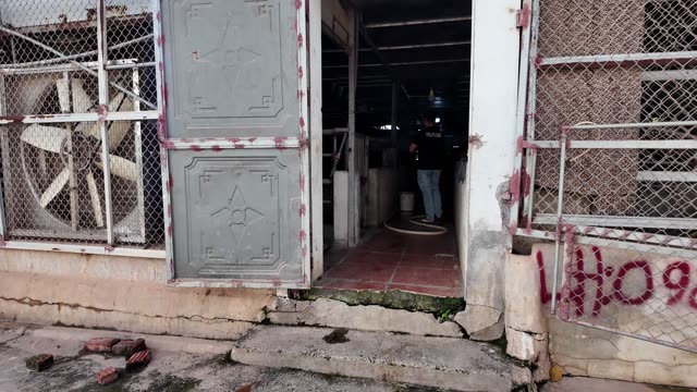 Barn Doorway With Worker