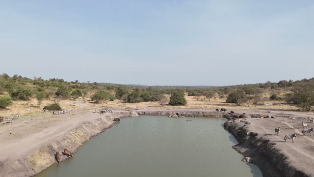 Aerial View Of Mburo Waterhole