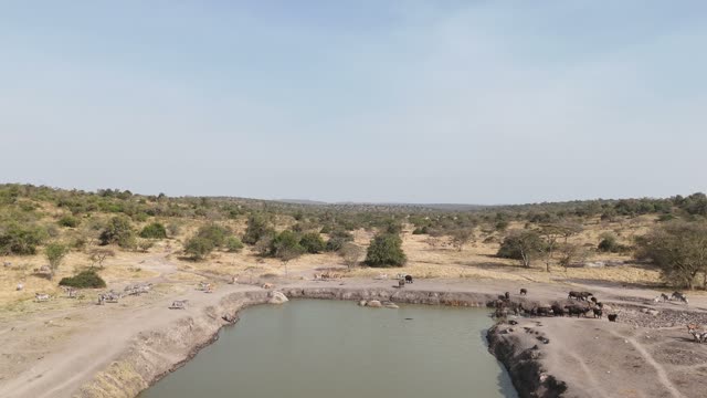 Aerial View Of Mburo Waterhole