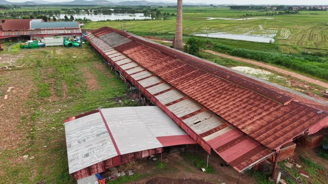 Factory Ruins By Rice Fields — Shot 1