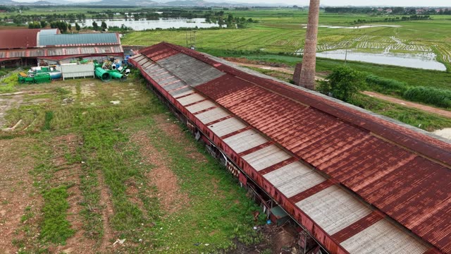 Factory Ruins By Rice Fields — Shot 2