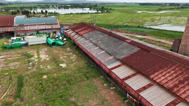 Factory Ruins By Rice Fields — Shot 3