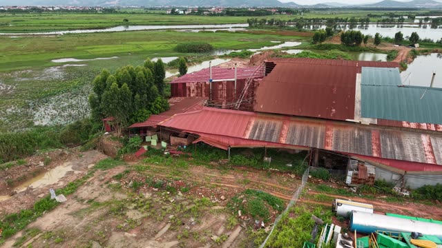 Factory Ruins By Rice Fields — Shot 5