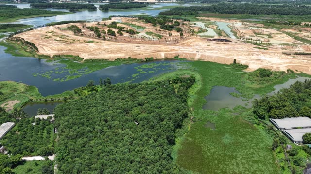 Sandy Riverbank And Wetlands