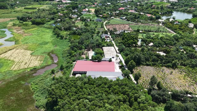 Red-Roofed Barn In Countryside