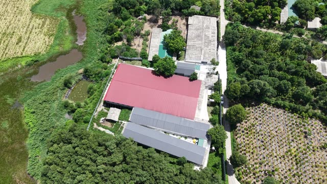 Farm Complex Beside Fields