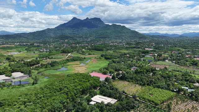 Rural Valley Beneath Mountain
