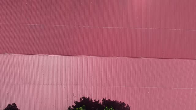 Overhead Pink Barn Roof