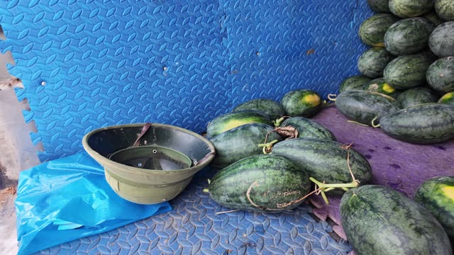 Pith Helmet Rests Among Melons