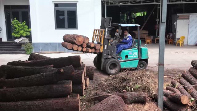 Grapple Loader Loading Truck