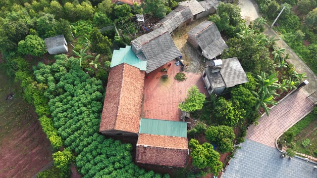 Aerial Rural Farmstead Gardens