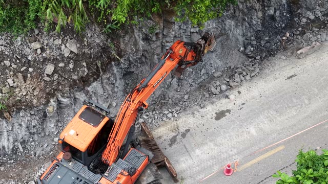 Aerial Road Excavation View