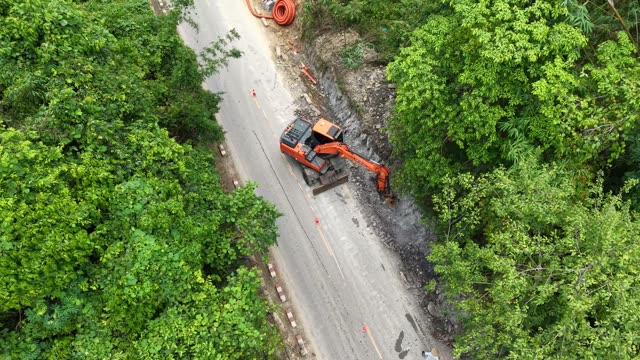 Aerial Road Excavation View