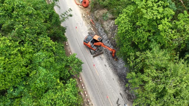 Traffic Passing Roadwork Site