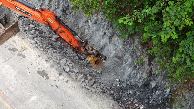 Aerial Road Excavation View