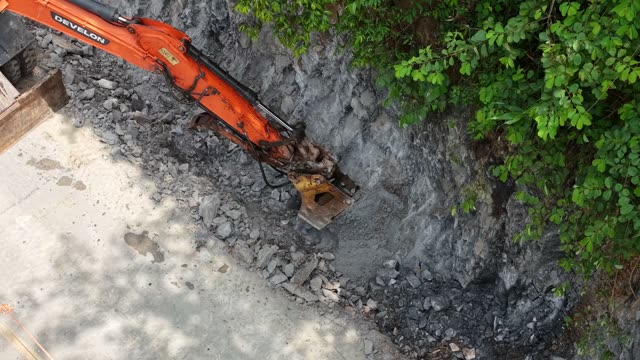 Aerial Road Excavation View