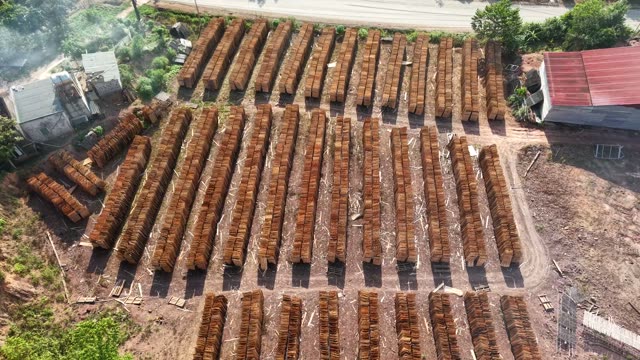 Aerial Wood Veneer Drying Yard