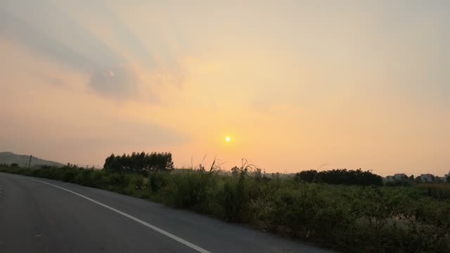 Countryside Road at Sunset