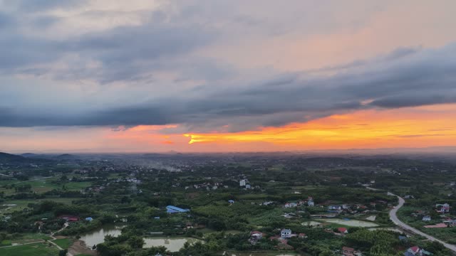 Golden Sunset Over Countryside