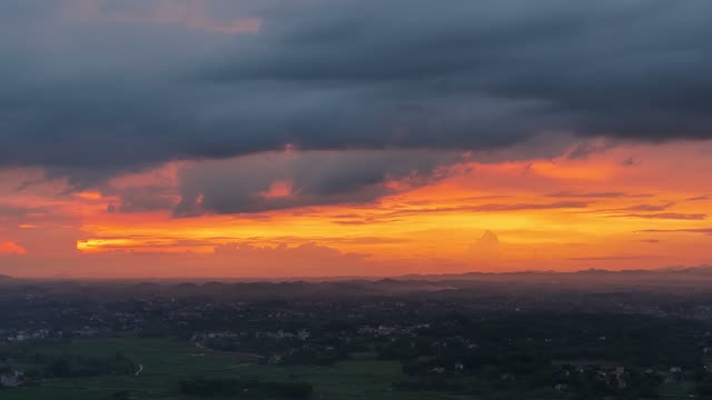Sunset Glow Over Fields