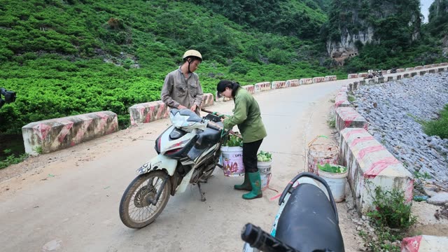 Empty Mountain Road With Motorbike