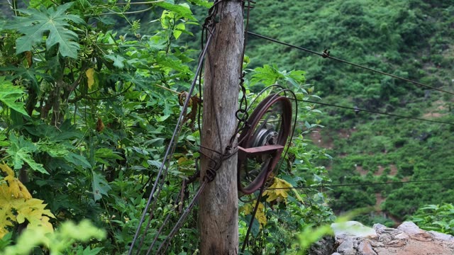 Cable Pulley Above Clay Slope