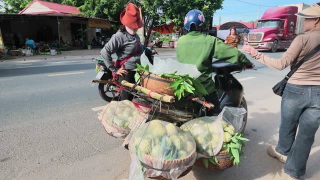 Woman Packing Wrapped Fruit Into Box