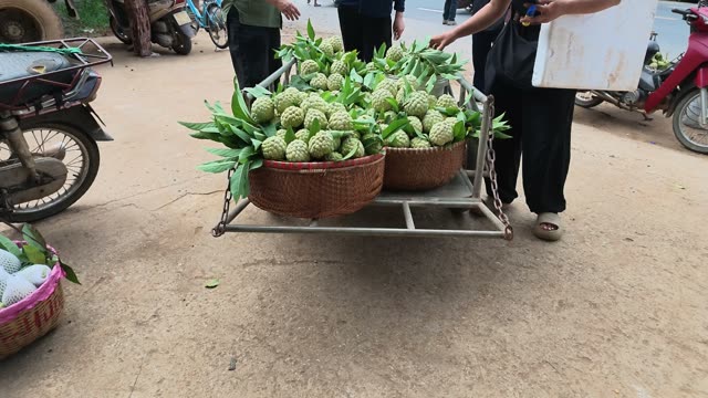 Cart Baskets Of Custard Apples