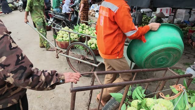 Motorbikes Gathered At Busy Market