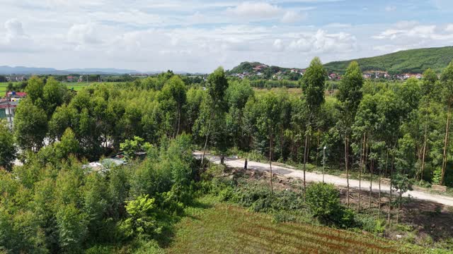Village Fields And Hills