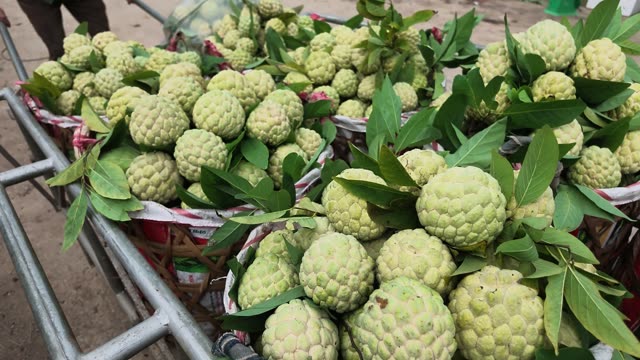 Baskets Of Custard Apples On Cart
