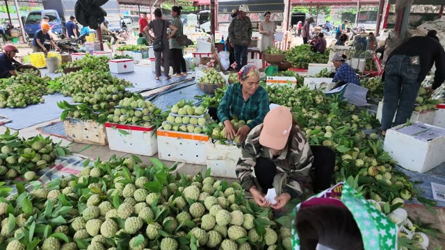 Woman Writing Note At Market