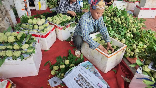Man Arranging Fruit In Box