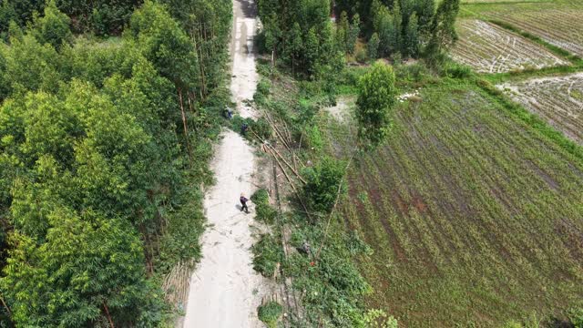 Aerial Rural Farm Road